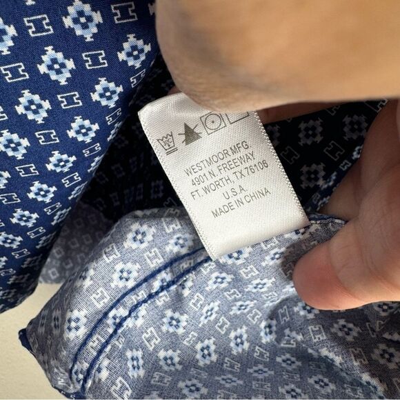 Panhandle Rough Stock Pearl Snap Button Up Shirt Blue Southwest Youth XL 18 - Picture 8 of 8